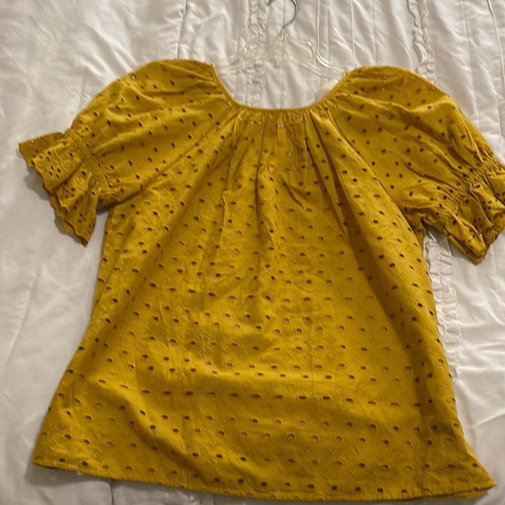 Universal Thread Mustard eyelet blouse